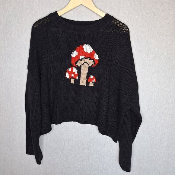 💙 Rue21 Oversized Soft Knit Mushroom Sweater Size XL/2X Cozy Warm Streetwear Cu - Picture 8 of 8